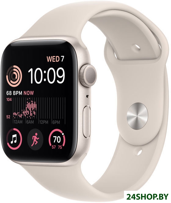 Умные часы Apple Watch SE 2 44 мм (алюминиевый корпус, звездный свет/звездный свет, спортивный силик Умные часы Apple Watch SE 2 44 мм (алюминиевый корпус, звездный свет/звездный свет, спортивный силик