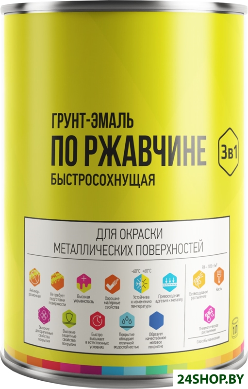 Грунт-эмаль LIDA по ржавчине быстросохнущая 1 л (черный) Грунт-эмаль LIDA по ржавчине быстросохнущая 1 л (черный)