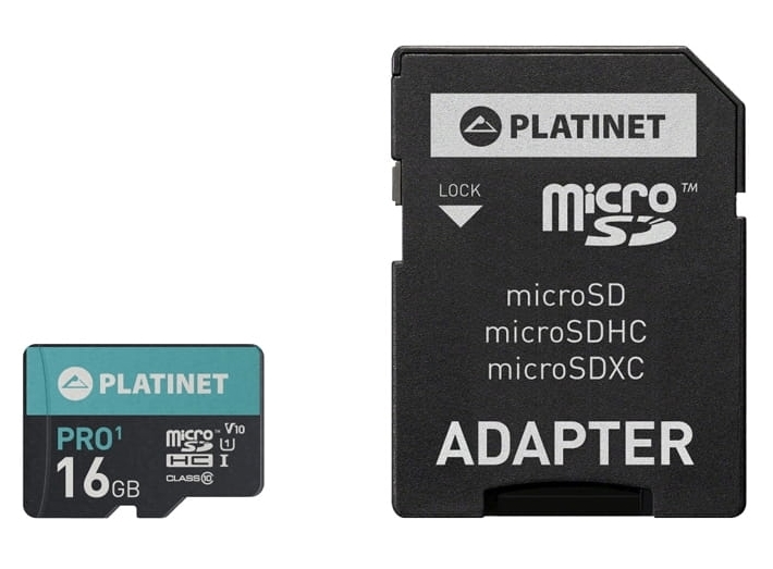 Карта памяти Platinet PMMSD16UI 16GB + адаптер Карта памяти Platinet PMMSD16UI 16GB + адаптер