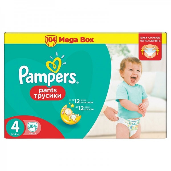 Подгузники Pampers Pants 4 (9-14 кг) 104 шт Подгузники Pampers Pants 4 (9-14 кг) 104 шт