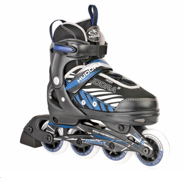 Роликовые коньки Hudora Inline Leon (р. 29-32, черный/синий) Роликовые коньки Hudora Inline Leon (р. 29-32, черный/синий)