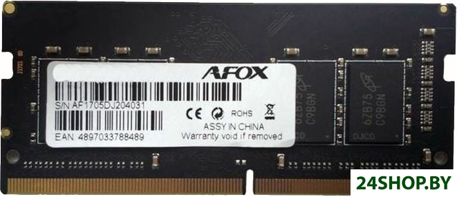 Оперативная память AFOX 8GB DDR4 SODIMM PC4-21300 AFSD48FH1P Оперативная память AFOX 8GB DDR4 SODIMM PC4-21300 AFSD48FH1P
