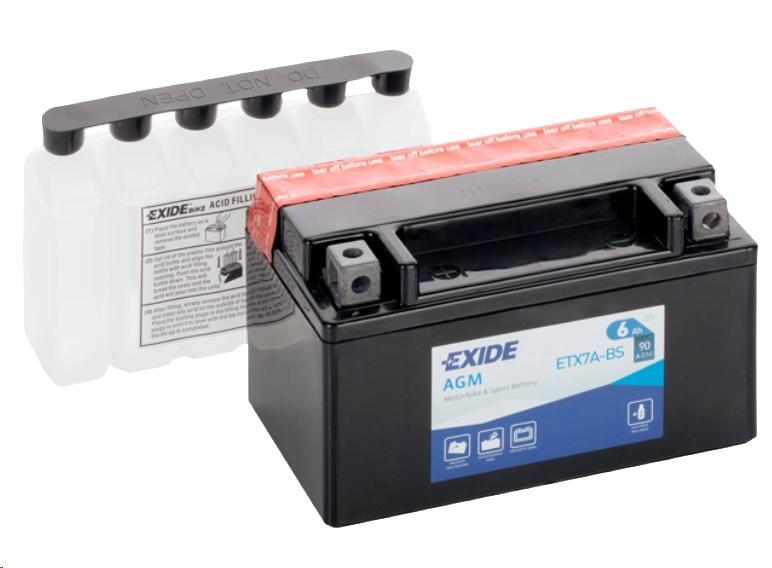 Мотоциклетный аккумулятор Exide ETX7A-BS (6 А·ч) Мотоциклетный аккумулятор Exide ETX7A-BS (6 А·ч)