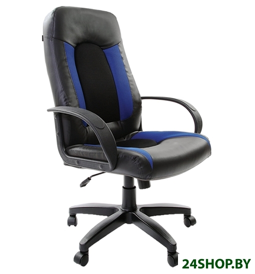 Кресло Brabix Strike EX-525 (кожзам/ткань TW, черный/синий) Кресло Brabix Strike EX-525 (кожзам/ткань TW, черный/синий)