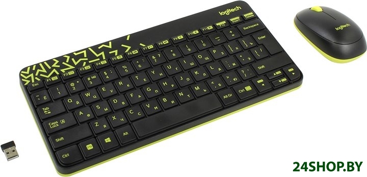 Клавиатура + мышь Logitech Wireless Combo MK240 Nano черный/жёлтый (920-008213) Клавиатура + мышь Logitech Wireless Combo MK240 Nano черный/жёлтый (920-008213)