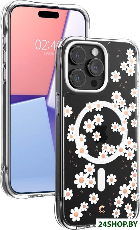 Чехол для телефона Spigen Cyrill Cecile Mag для iPhone 15 Pro Max ACS06624 (прозрачный/цветы) Чехол для телефона Spigen Cyrill Cecile Mag для iPhone 15 Pro Max ACS06624 (прозрачный/цветы)