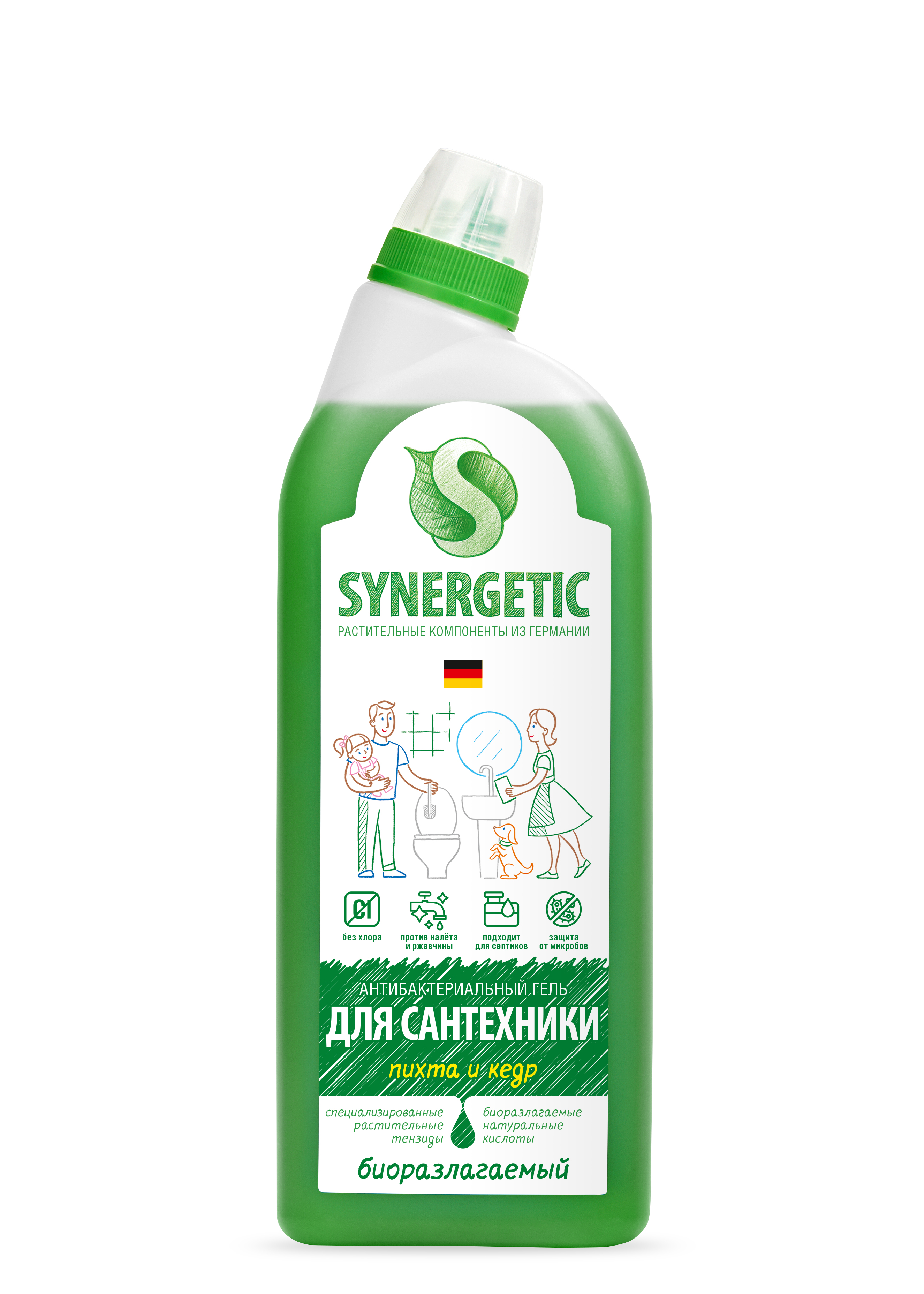 SYNERGETIC Средство для мытья сантехники Хвойный лес, 0,7 л SYNERGETIC Средство для мытья сантехники Хвойный лес, 0,7 л