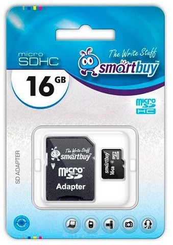 Карта памяти SmartBuy micro SDHC 16GB (SD адаптер, class 10) Карта памяти SmartBuy micro SDHC 16GB (SD адаптер, class 10)