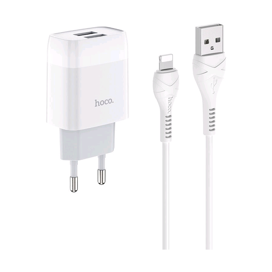 Сетевое зарядное Hoco C73A Lightning (белый) Сетевое зарядное Hoco C73A Lightning (белый)