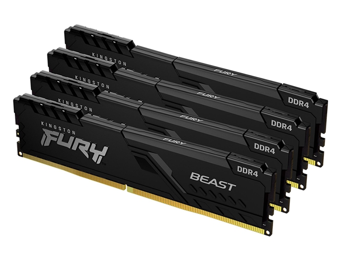Оперативная память Kingston FURY Beast 4x16GB DDR4 PC4-24000 KF430C16BBK4/64 Оперативная память Kingston FURY Beast 4x16GB DDR4 PC4-24000 KF430C16BBK4/64