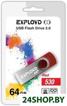 USB флэш-накопитель EXPLOYD 530 64GB (красный) (EX064GB530-R) USB флэш-накопитель EXPLOYD 530 64GB (красный) (EX064GB530-R)