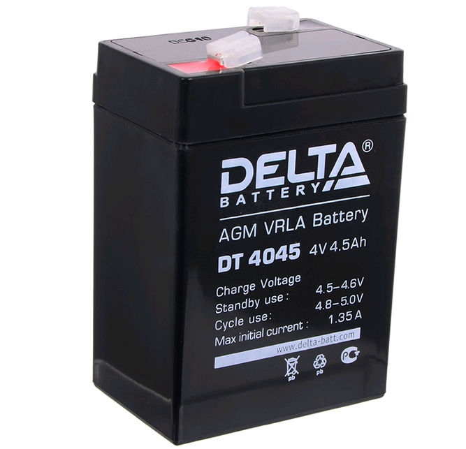 Аккумулятор для ИБП Delta DT 4045 (4В/4.5 А·ч) Аккумулятор для ИБП Delta DT 4045 (4В/4.5 А·ч)