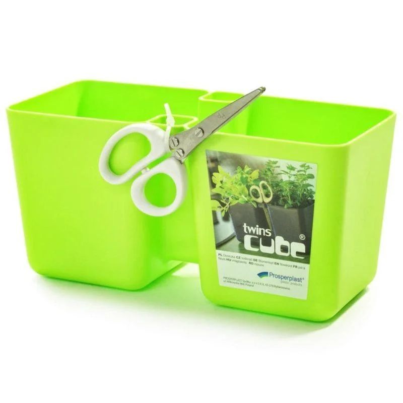 Кашпо Prosperplast Twins Cube DTC245-389U (зеленый) Кашпо Prosperplast Twins Cube DTC245-389U (зеленый)