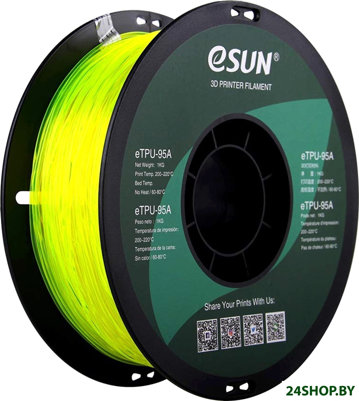 eSUN eTPU-95A 1.75 мм 1000 г (желтый полупрозрачный) eSUN eTPU-95A 1.75 мм 1000 г (желтый полупрозрачный)