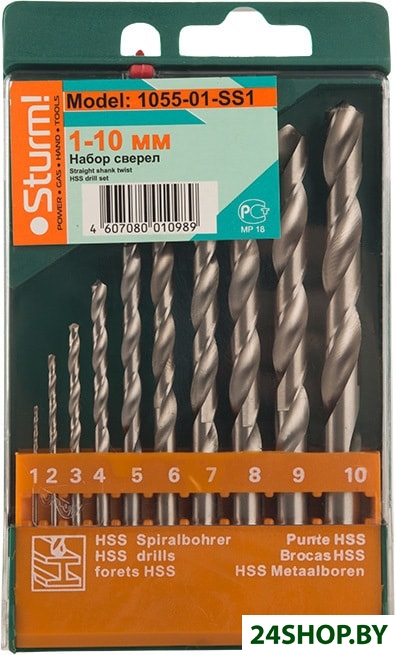 Набор сверл Sturm 1055-01-SS1 (10 предметов) Набор сверл Sturm 1055-01-SS1 (10 предметов)