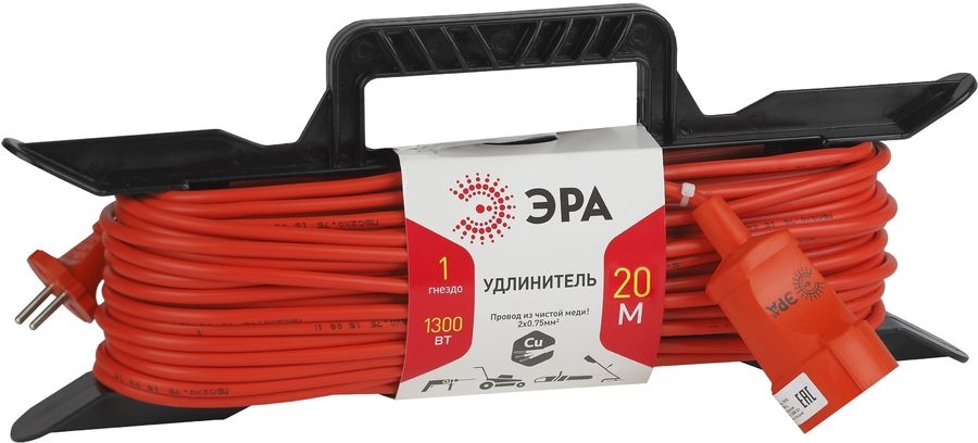 Удлинитель Эра UF-1-2x0.75-20m (Б0017610) Удлинитель Эра UF-1-2x0.75-20m (Б0017610)