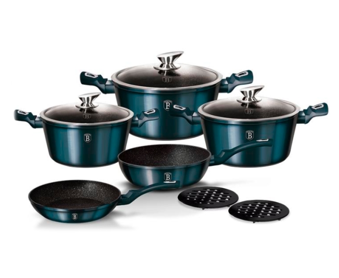 Набор кастрюль Berlinger Haus Aquamarine Metallic Line BH-1884 Набор кастрюль Berlinger Haus Aquamarine Metallic Line BH-1884