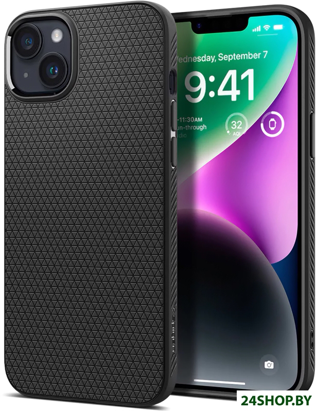 Чехол для телефона Spigen Liquid Air iPhone 14 Matte Black ACS05037 (черный матовый) Чехол для телефона Spigen Liquid Air iPhone 14 Matte Black ACS05037 (черный матовый)