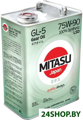 Трансмиссионное масло Mitasu MJ-411 GEAR OIL GL-5 75W-90 LSD 100% Synthetic 4л Трансмиссионное масло Mitasu MJ-411 GEAR OIL GL-5 75W-90 LSD 100% Synthetic 4л
