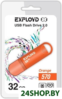 Флеш-память EXPLOYD 570 32GB (оранжевый) (EX-32GB-570-Orange) Флеш-память EXPLOYD 570 32GB (оранжевый) (EX-32GB-570-Orange)