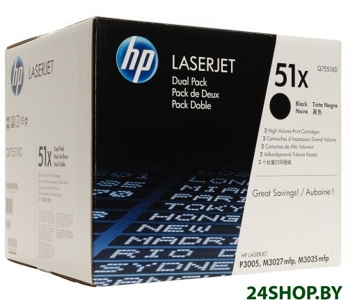 Картридж для принтера HP 51x (Q7551XD) 2 шт Картридж для принтера HP 51x (Q7551XD) 2 шт