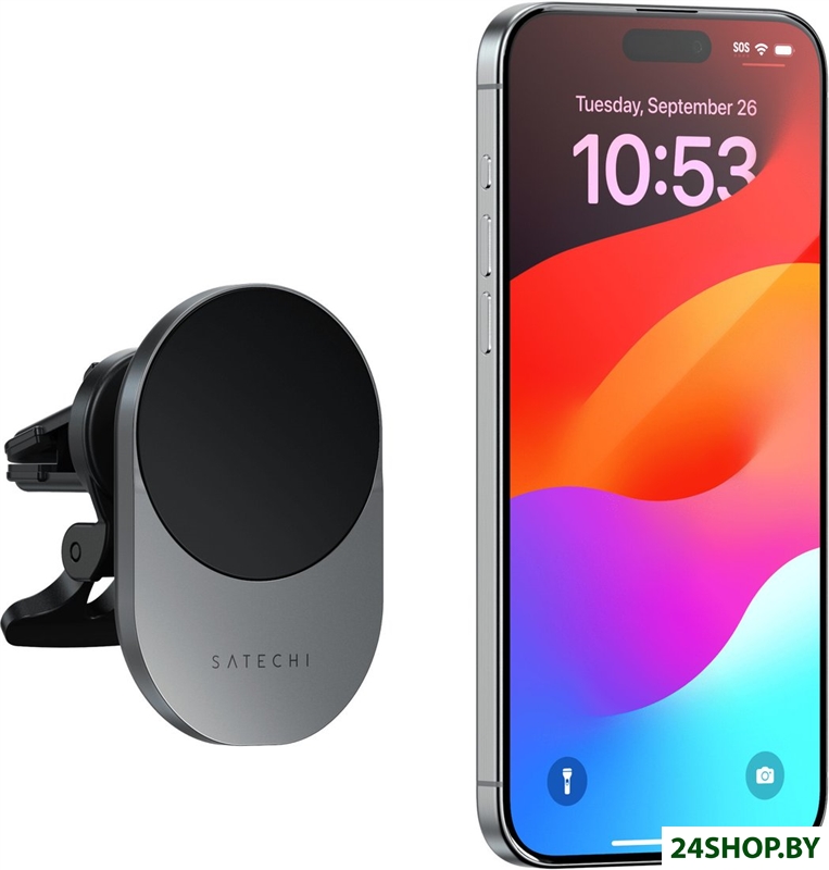 Держатель для смартфона Satechi Qi2 Wireless Car Charger 15W (серый космос) Держатель для смартфона Satechi Qi2 Wireless Car Charger 15W (серый космос)