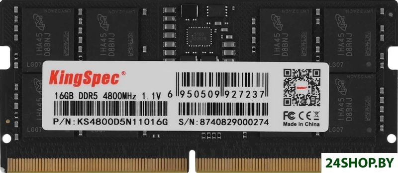 Оперативная память KingSpec 16ГБ DDR5 SODIMM 4800 МГц KS4800D5N11016G Оперативная память KingSpec 16ГБ DDR5 SODIMM 4800 МГц KS4800D5N11016G