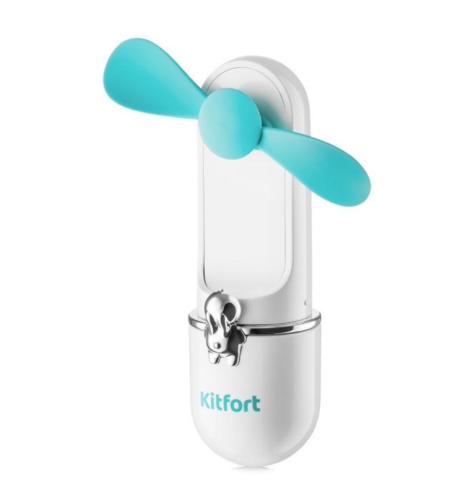 Беспроводной мини-вентилятор KITFORT KT-405-2 (белый, бирюзовый) Беспроводной мини-вентилятор KITFORT KT-405-2 (белый, бирюзовый)