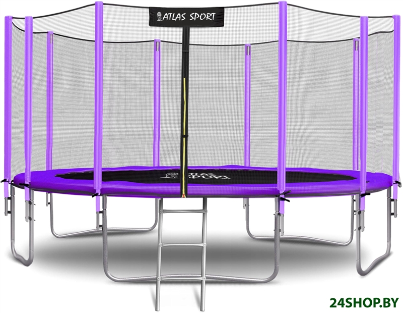 Батут Atlas Sport 465 см - 15ft Basic (с лестницей, внешняя сетка, сливовый) Батут Atlas Sport 465 см - 15ft Basic (с лестницей, внешняя сетка, сливовый)