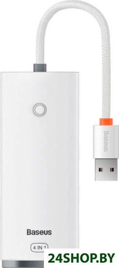 USB-хаб Baseus Lite Series 4-Port USB-A WKQX030002 (0.25 м, белый) USB-хаб Baseus Lite Series 4-Port USB-A WKQX030002 (0.25 м, белый)