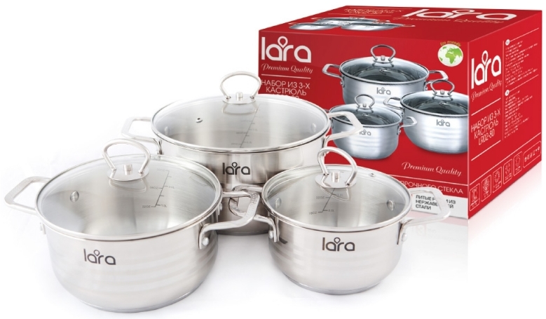 Набор кастрюль LARA LR02-80 Standart Набор кастрюль LARA LR02-80 Standart
