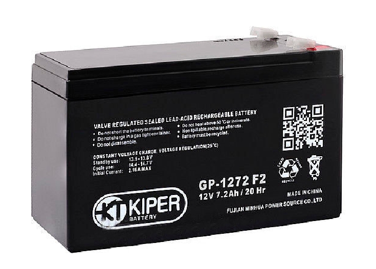 Аккумулятор для ИБП Kiper GP-1272 F2 (12В/7.2 А·ч) Аккумулятор для ИБП Kiper GP-1272 F2 (12В/7.2 А·ч)