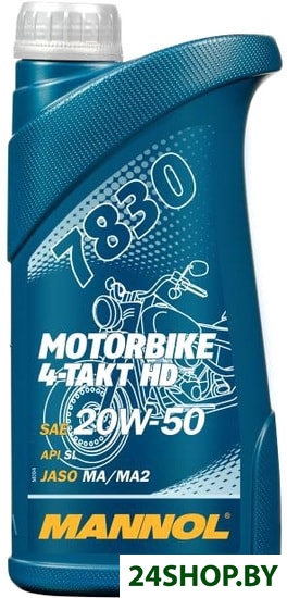 Моторное масло Mannol Motorbike 4-Takt HD 20W-50 1л Моторное масло Mannol Motorbike 4-Takt HD 20W-50 1л