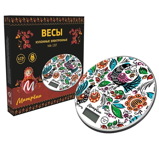 Кухонные весы Матрена MA-197 (городецкая роспись) Кухонные весы Матрена MA-197 (городецкая роспись)