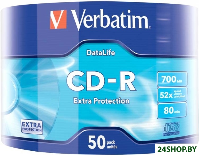Диски Verbatim DL Extra Protection 700Mb 52x 50 шт. (043787) Диски Verbatim DL Extra Protection 700Mb 52x 50 шт. (043787)