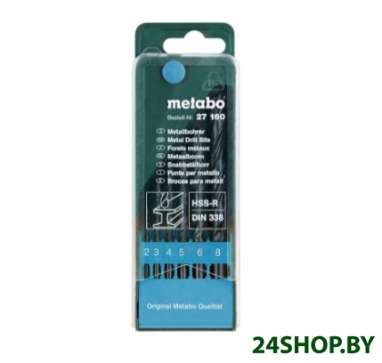Набор сверл Metabo 627160000 по металлу (6пред.) для дрелей Набор сверл Metabo 627160000 по металлу (6пред.) для дрелей