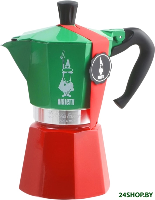 Гейзерная кофеварка Bialetti Moka Express Tricolor (6 порций) Гейзерная кофеварка Bialetti Moka Express Tricolor (6 порций)