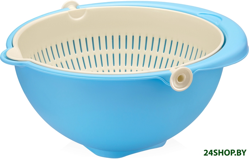 Дуршлаг Эльфпласт Twist EP515 (голубой/молочный) Дуршлаг Эльфпласт Twist EP515 (голубой/молочный)