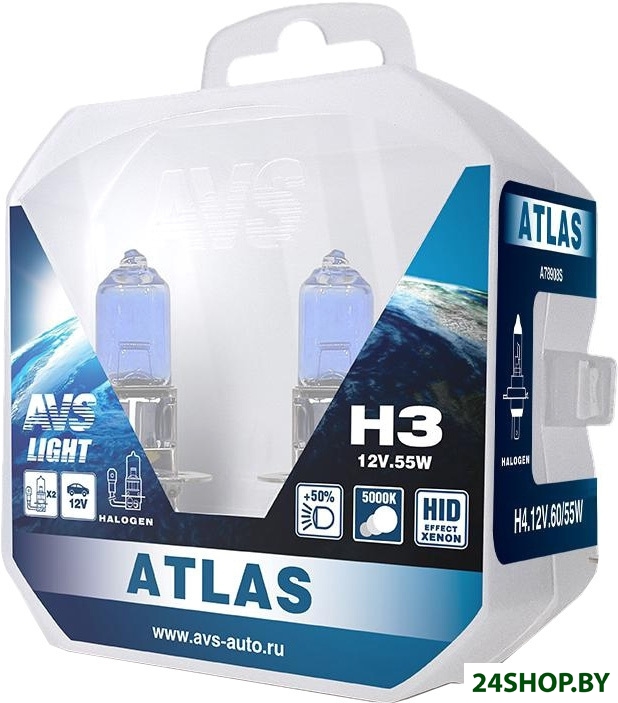 Галогенная лампа AVS Atlas PB H3 2шт Галогенная лампа AVS Atlas PB H3 2шт