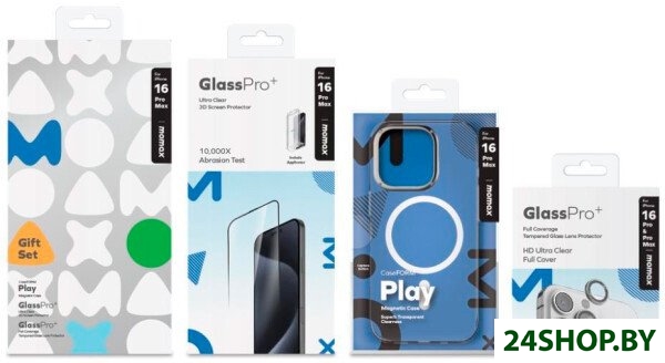 Чехол для телефона Momax Protection Bundle Set для iPhone 16 Pro Max MXAP24XLTGS Чехол для телефона Momax Protection Bundle Set для iPhone 16 Pro Max MXAP24XLTGS