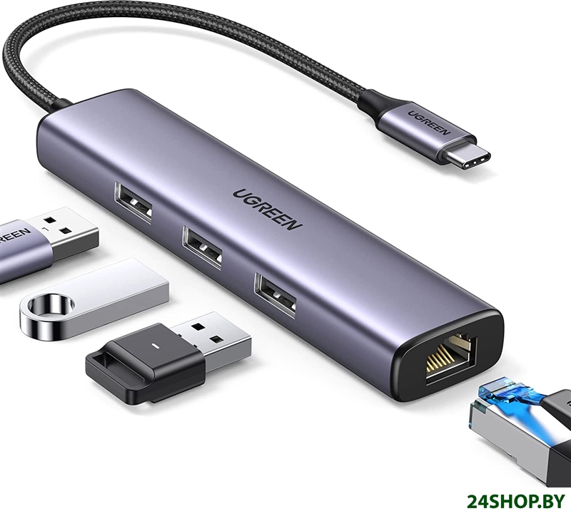 USB-хаб Ugreen CM475 USB C to Ethernet 60600 USB-хаб Ugreen CM475 USB C to Ethernet 60600