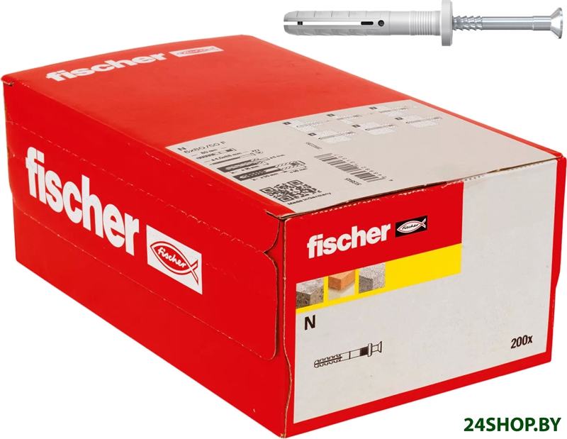 Дюбель-гвоздь Fischer N 6 x 60/30 F 513844 (200 шт) Дюбель-гвоздь Fischer N 6 x 60/30 F 513844 (200 шт)