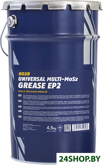 Mannol Смазка техническая EP-2 Universal Multi-MoS2 Grease 4.5 кг 54646 Mannol Смазка техническая EP-2 Universal Multi-MoS2 Grease 4.5 кг 54646