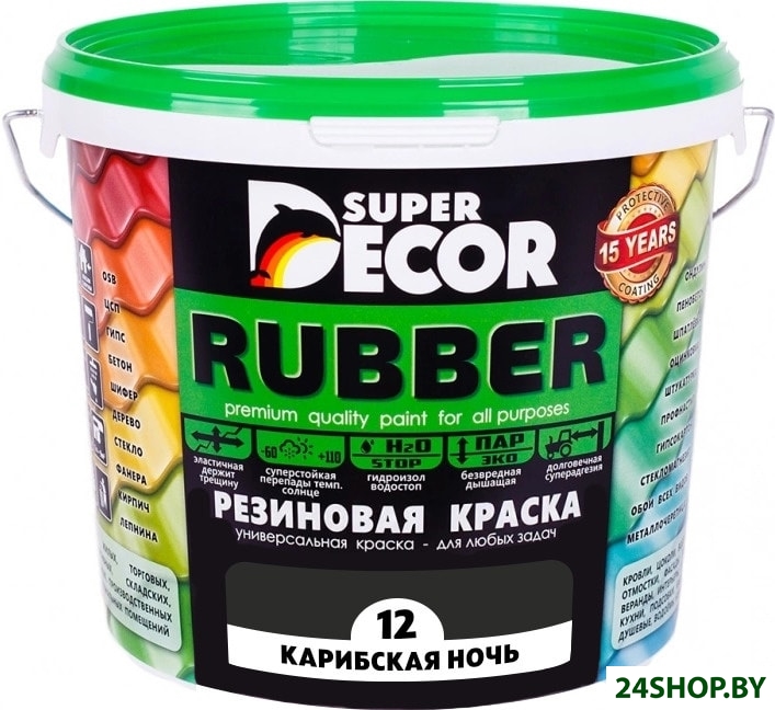 Краска Super Decor Rubber 6 кг (№12 карибская ночь) Краска Super Decor Rubber 6 кг (№12 карибская ночь)