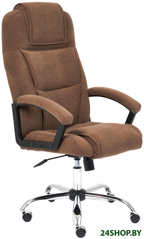 Кресло TetChair Бергамо хром (флок, коричневый) Кресло TetChair Бергамо хром (флок, коричневый)