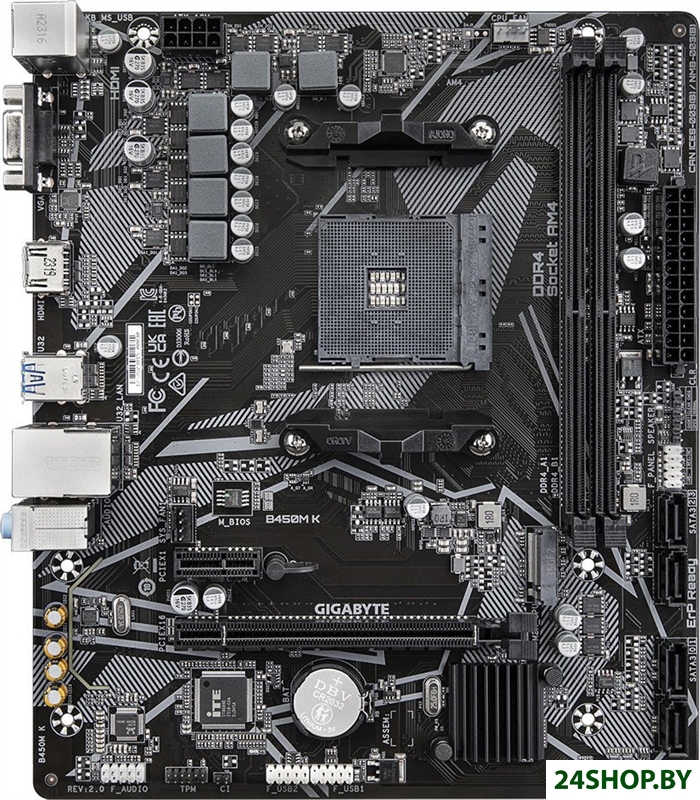 Материнская плата Gigabyte B450M K (rev. 2.0) Материнская плата Gigabyte B450M K (rev. 2.0)