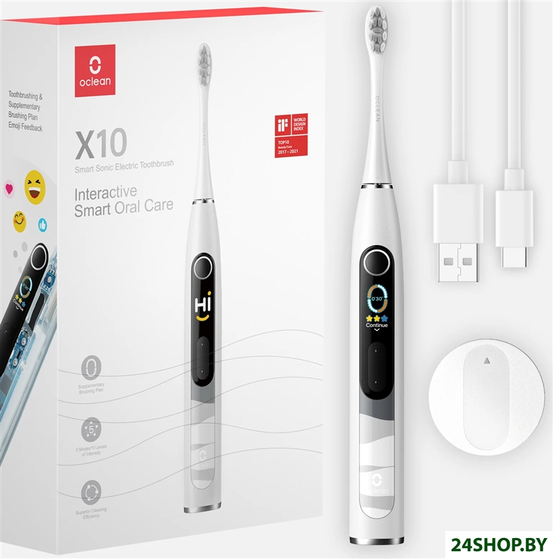 Электрическая зубная щетка Oclean X10 Smart Electric Toothbrush (серый) Электрическая зубная щетка Oclean X10 Smart Electric Toothbrush (серый)