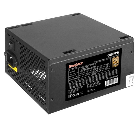 Блок питания ExeGate 600PPH 80 Plus Bronze EX280578RUS Блок питания ExeGate 600PPH 80 Plus Bronze EX280578RUS
