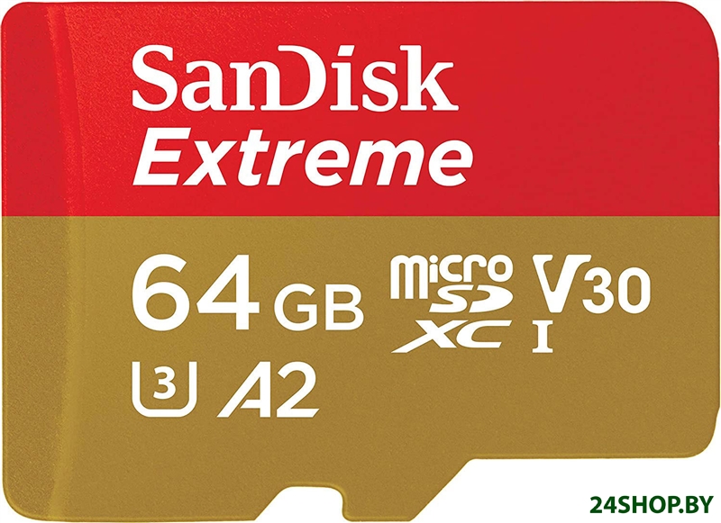 Карта памяти SanDisk Extreme microSDXC SDSQXAH-064G-GN6MN 64GB Карта памяти SanDisk Extreme microSDXC SDSQXAH-064G-GN6MN 64GB