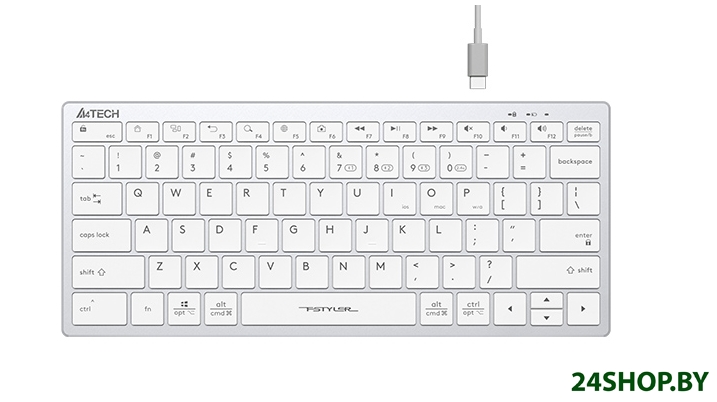 Клавиатура A4Tech Fstyler FBX51C (серебристый/белый) Клавиатура A4Tech Fstyler FBX51C (серебристый/белый)
